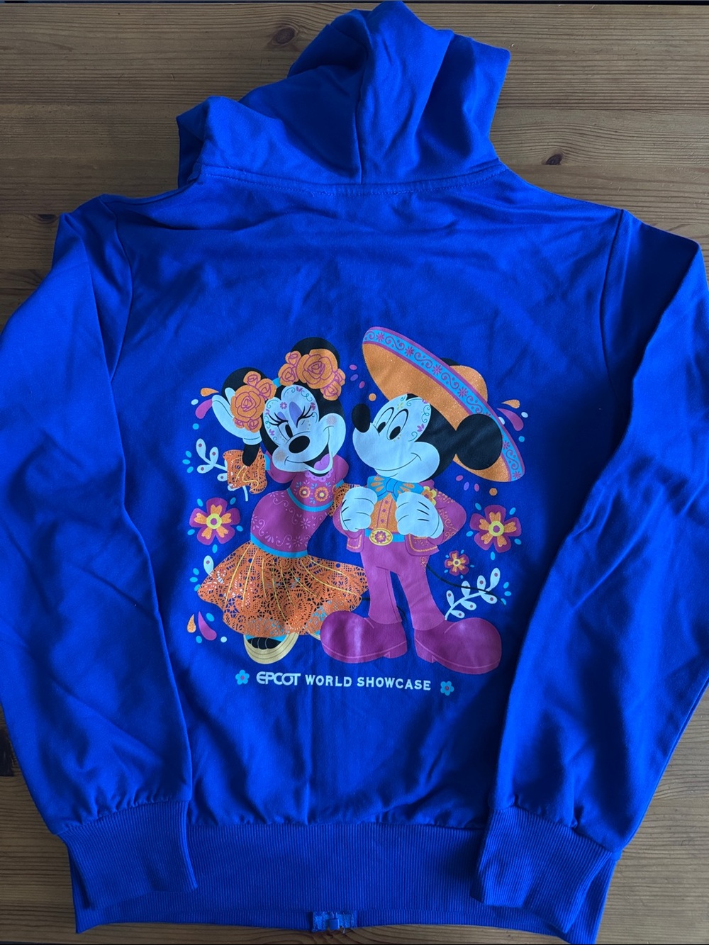 Disney EPCOT World Showcase “Mexico” Zip-Up Hoodie with Floral Hood Lining